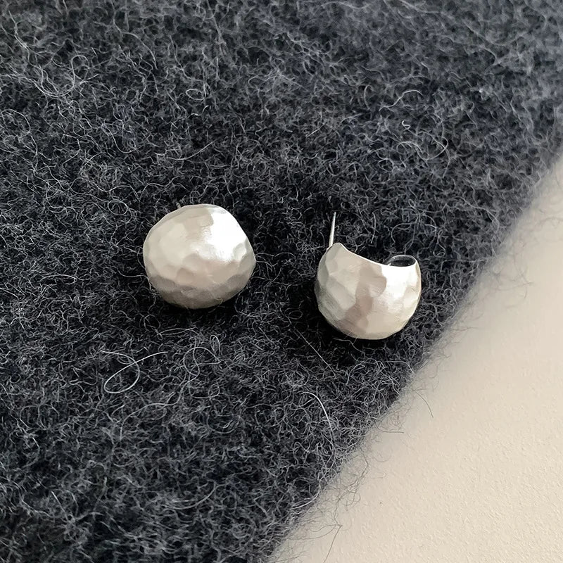 925 Sterling Silver Frosting Hoop Earrings