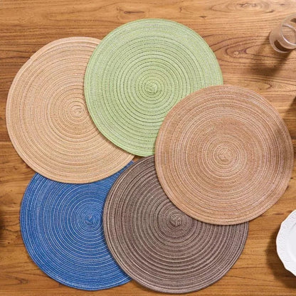 Imitation Cotton Yarn Placemat Round Woven Dish Mat