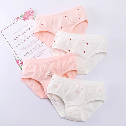 4 Pcs/Lot Girls Underwear Soft Cotton Panties Triangle Shorts