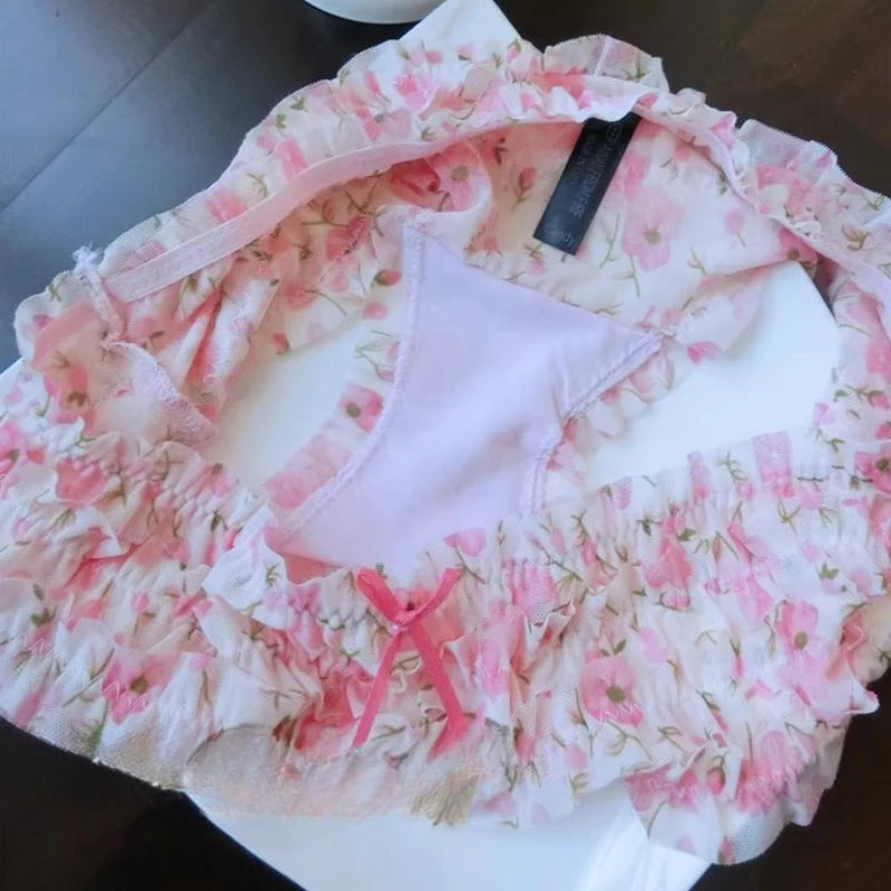 Sexy Low Waist Lingerie Cute Sweet Underwear Cake Layer Lace Briefs