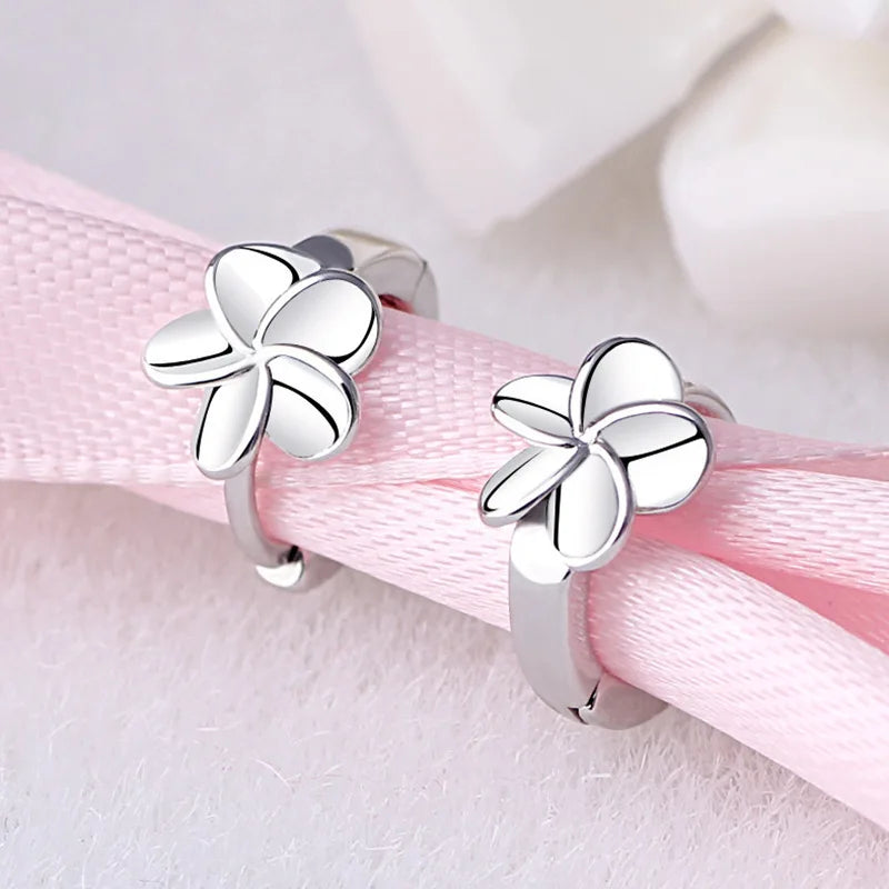 925 Sterling Silver Zircon Buckle Earrings