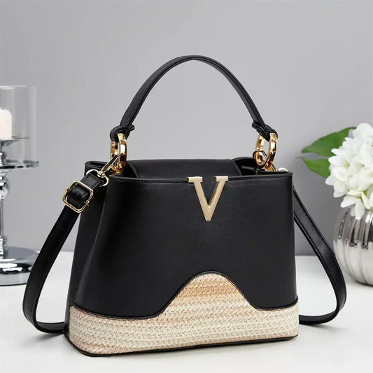 luxury leather single shoulder straddle bag
