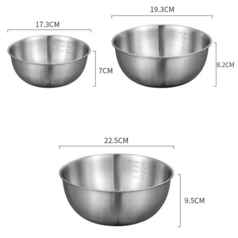 Stainless Steel Bowl with Scale for Cooking Baking Food Set