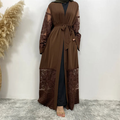 Luxury Gold Rhinestones Muslim Dress Kaftan Abaya