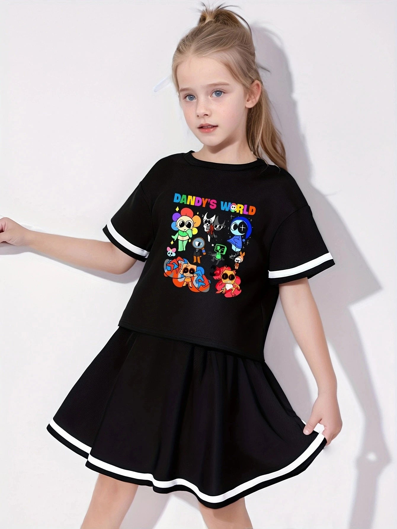 DADY'S WORLD Printed Baseball Skirt Set