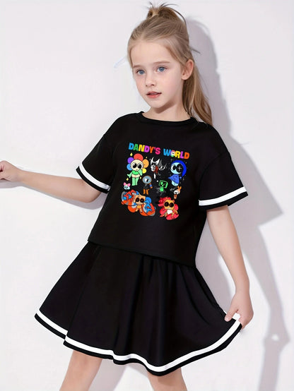DADY'S WORLD Printed Baseball Skirt Set