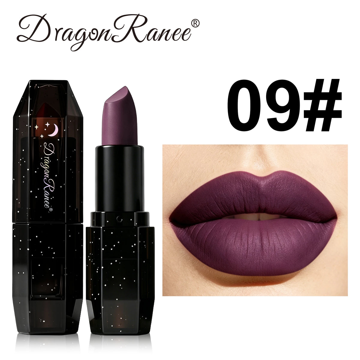 Matte Dark Purple Green Lipstick Waterproof White Black Velvet Lip Stick