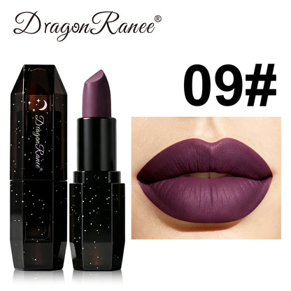 Matte Dark Purple Green Lipstick Waterproof White Black Velvet Lip Stick