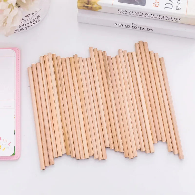 6/10/20pcs Natural Wood Black Non-toxic Standard HB Pencil
