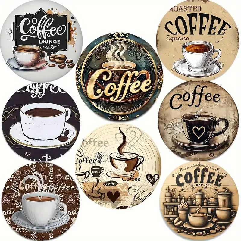 8PCS 10cm Wooden Coaster Teapot Mat