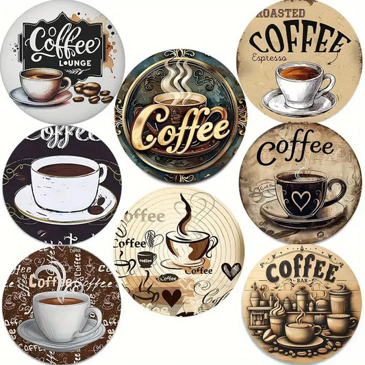 8PCS 10cm Wooden Coaster Teapot Mat