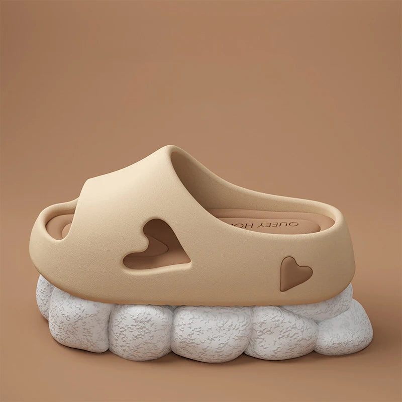 Beach Slides Solid Color Non-slip Thick Shower Slippers