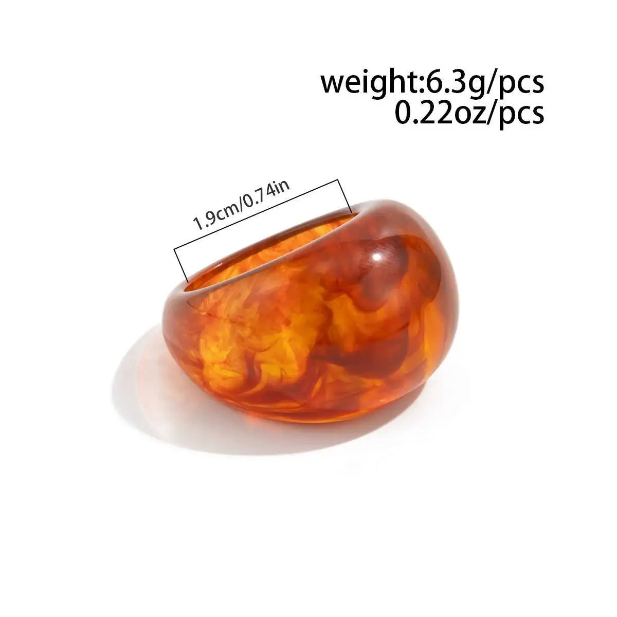 Y2K Korean Resin Acrylic Trendy Round Big Kpop Finger Knuckle Rings