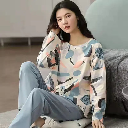 Long-Sleeved Plus Size Pyjamas Set