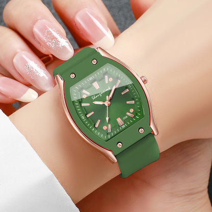 Silicone Strap Simple Dial Quartz Wristwatch