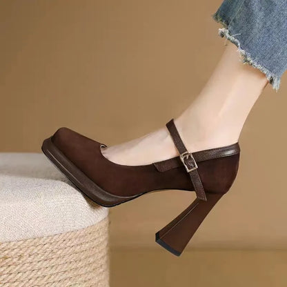 Sexy super high-heeled ankle-attached platform high-heeled shoes