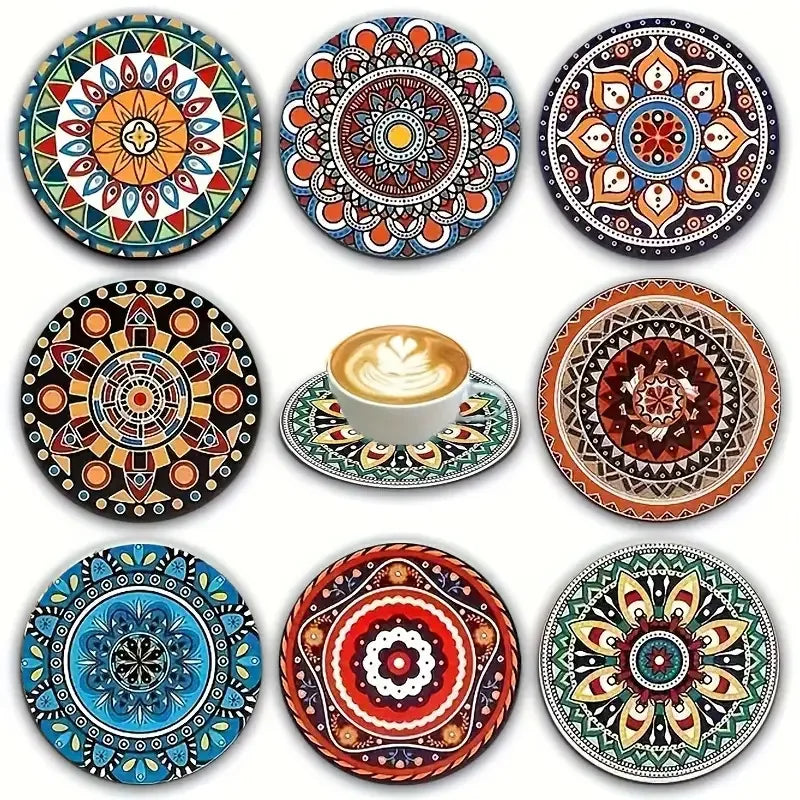 8PCS 10cm Wooden Coaster Teapot Mat