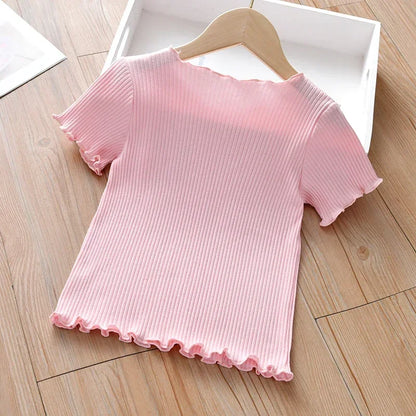 Girls Short Sleeve T-Shirt Ice Silk Toddler