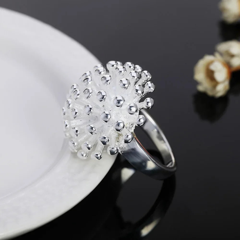 925 Sterling Silver Vintage flower Rings