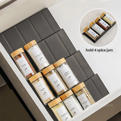 Drawer Spice Racks for Kitchen 4 Layers Adjustable Spice Rack