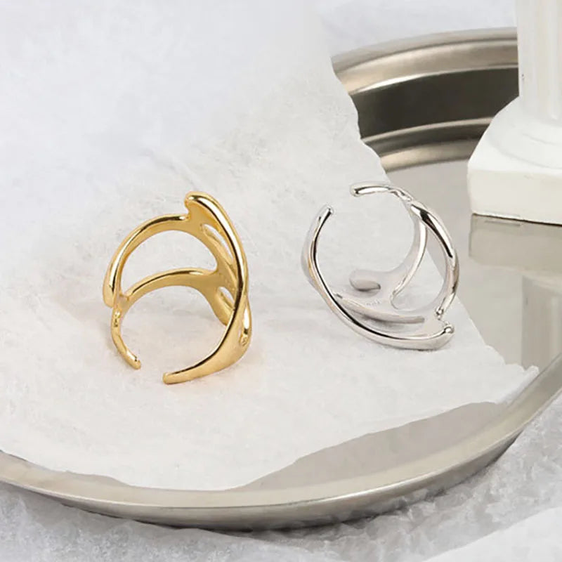 DANA Gold Irregular Pleated Open Ring