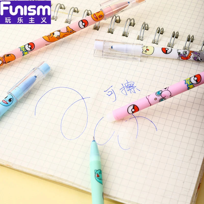 Pikachu cartoon cute pet combination straight stick erasable neutral pen