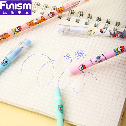 Pikachu cartoon cute pet combination straight stick erasable neutral pen