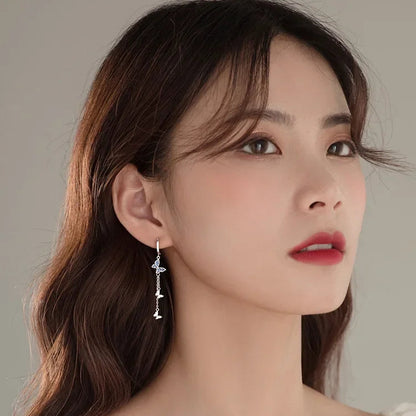 DANA 925 Diamond Butterfly Hoop Earrings