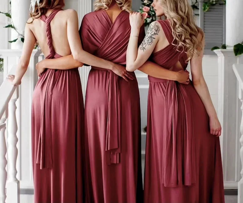 Rust Bridesmaid Dress Infinity Multiway Maxi Bridesmaid Dress