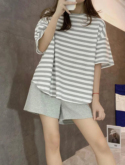 Extra Large Size Striped Student Lingerie Pyjamas Set