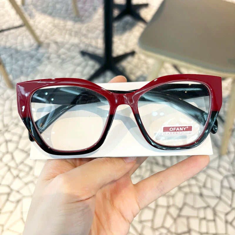 Big Frame Women Retro Cat Eyes Anti Blue Light Fatigue polygon Lrregular Reading glasses