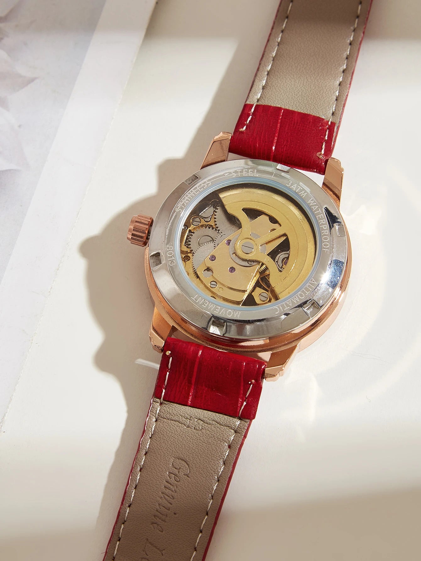 Automatic Diamond Skeleton Cute Mechanical Leather Watches