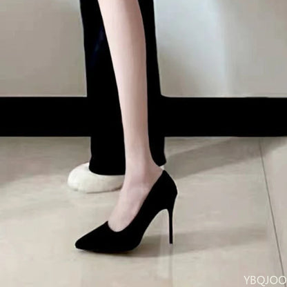 Sexy black high heels Shallow Mouth Shoes