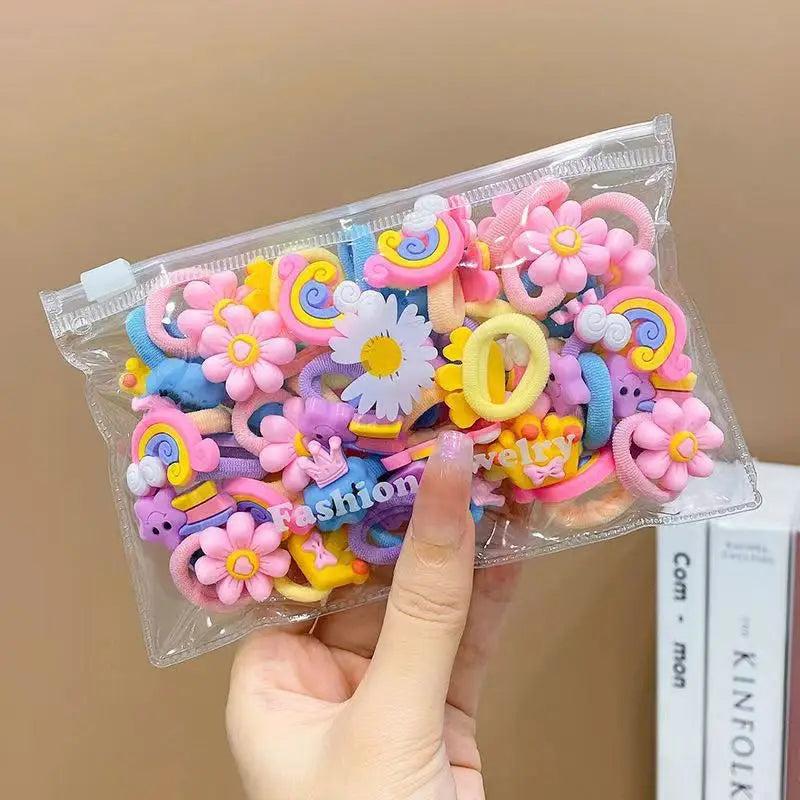 10/20Pcs/Set Cute Cartoon Rubber Elastic Hair Bands