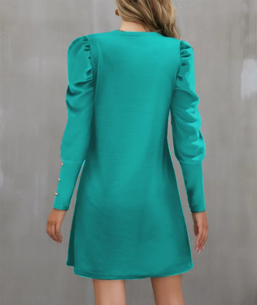 Bubble Sleeve Long Sleeve Dress