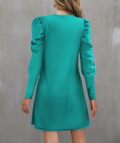 Bubble Sleeve Long Sleeve Dress