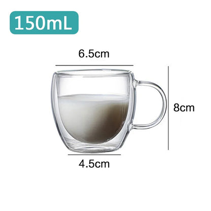 Transparent Glass Coffee Cup Mug