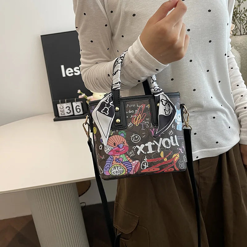 Painted Graffiti Artistic Crossbody Adjustable Shoulder Strap Bag