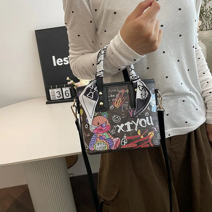Painted Graffiti Artistic Crossbody Adjustable Shoulder Strap Bag
