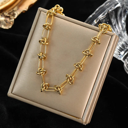 316L Stainless Steel Metal Chain 18K Gold Plated Neck Chain Waterproof Necklace