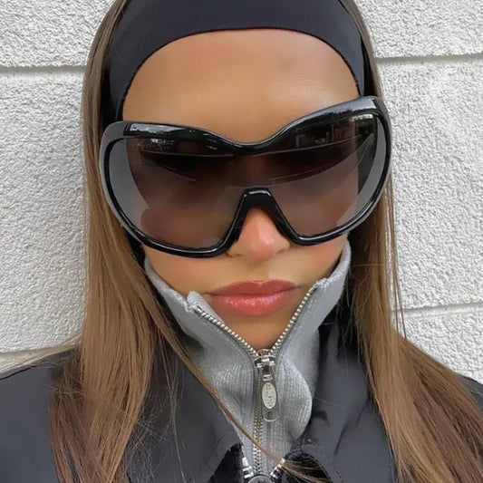 Oversized Y2K square shield sexy Sunglasses