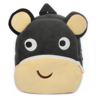 3D School Bags Cartoon Print Plush Kids Backpack Kindergarten Mini Bag