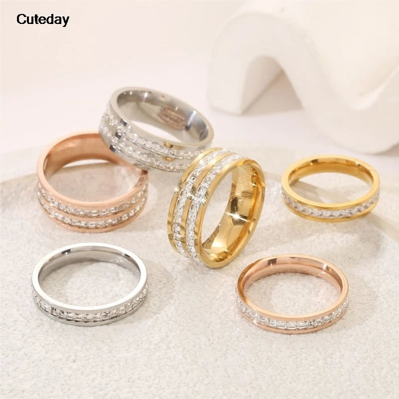 Stainless Steel 18 K Gold Plated Sun Rings