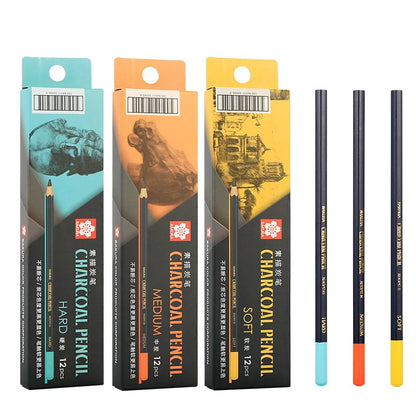 SAKURA Professional Charcoal Wooden Pencil Set