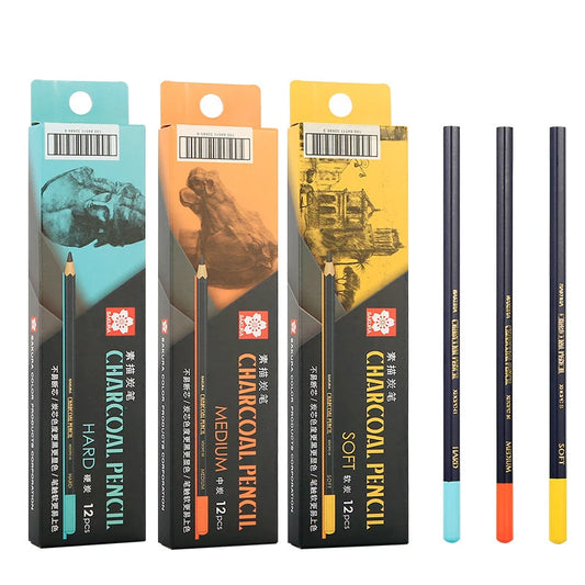 SAKURA Professional Charcoal Wooden Pencil Set