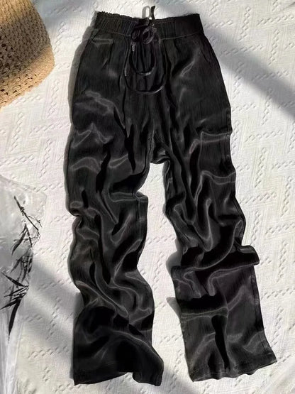 Ice Silk Wide Leg Pants