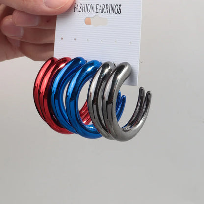 FishSheep Trendy Acrylic Geometric Circle Hoop Earrings Set