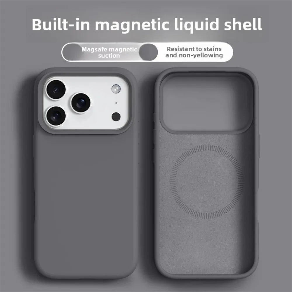 Original Magnetic Phone Case For iPhone 17 16 Pro Max Liquid Silicone Cases