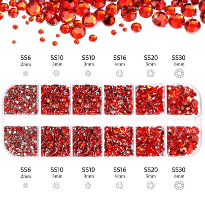 2400pcs+ Shiny Clear Crystal Gems Nail Rhinestones