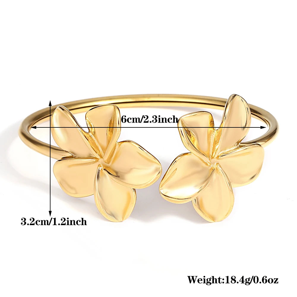 DANA Stainless Steel Flower Cuff Bracelet